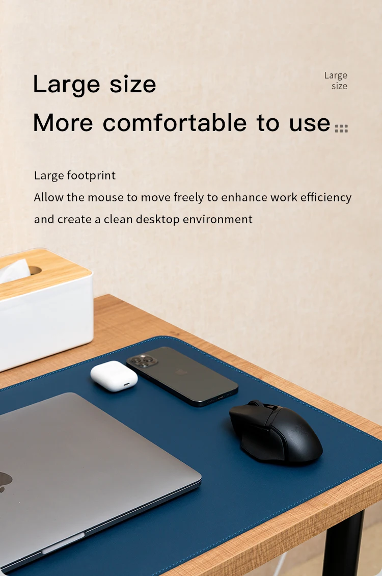 Leather mouse pads oversized dirt-resistant double-sided available leather office computer desk pads small batch customization