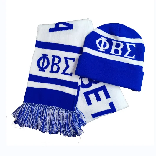 Набор жаккардовых вязаных шарфов и шапок Zeta Phi Beta Sorority