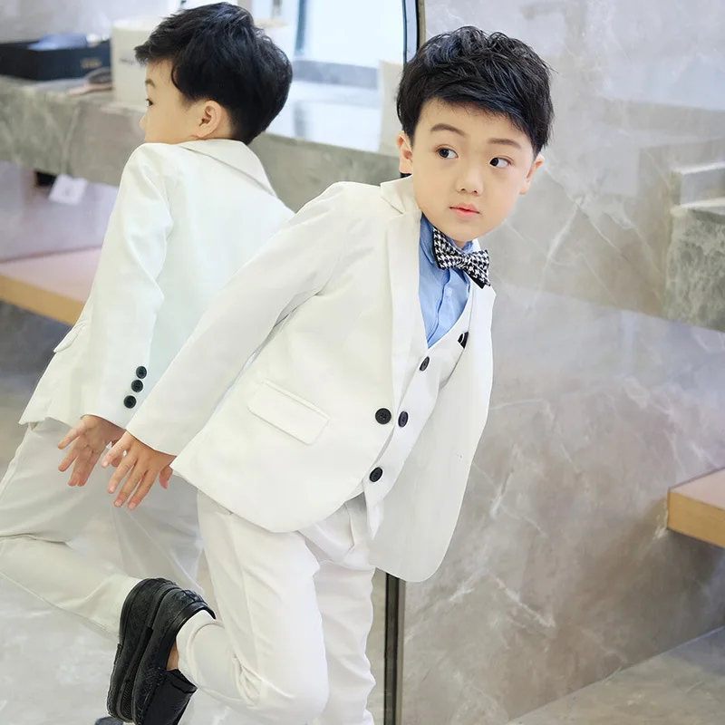 2019 spring autumn Korean fashion gentleman children clothes new white suit boy vest suit wholesaler