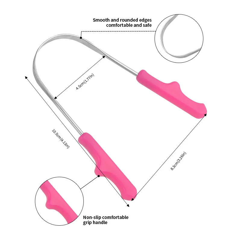 Скребок для языка с пластиковой ручкой