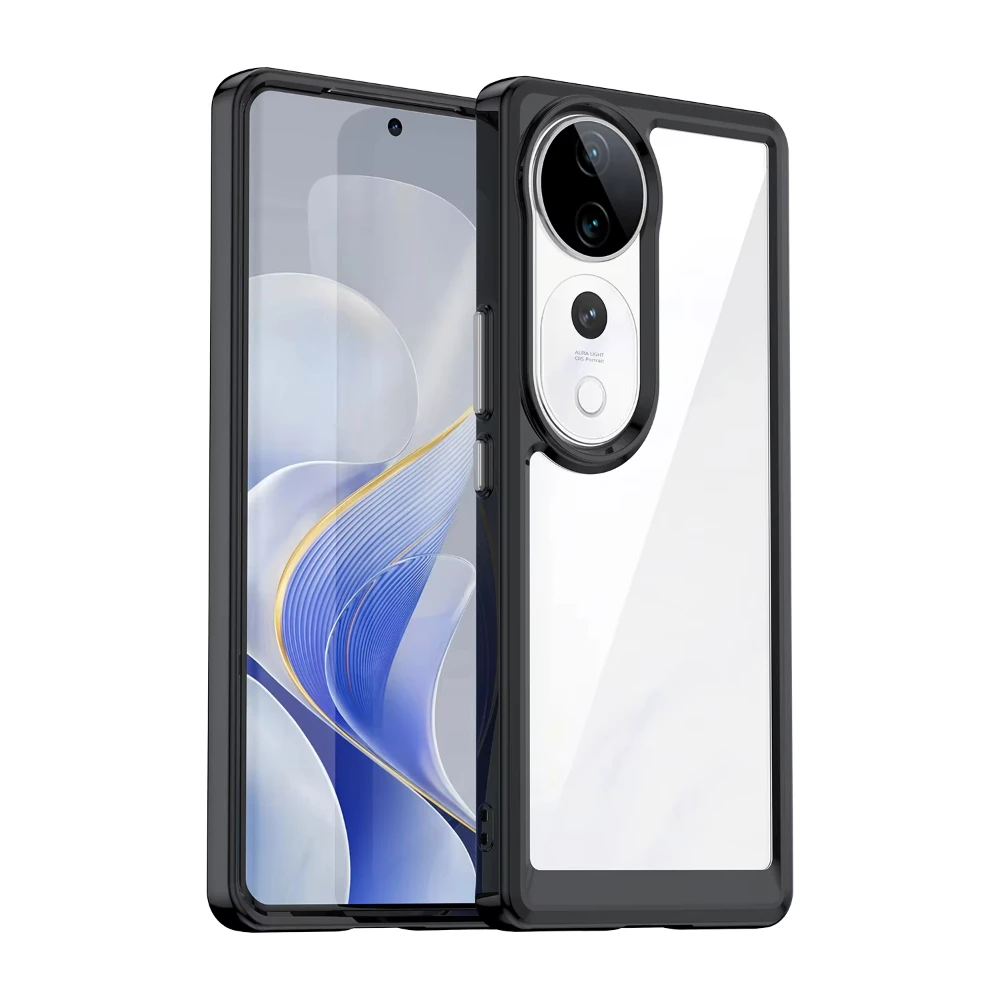 Coque arrière transparente Laudtec pour vivo S19 Pro, coque souple antichoc simple pour les affaires, colorée et transparente pour Vivo V40 5G Sjk992