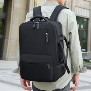 OMASKA Custom Large Capacity Laptop Backpack Waterproof USB Expandable 17 Inch Nylon Backpack for Men
