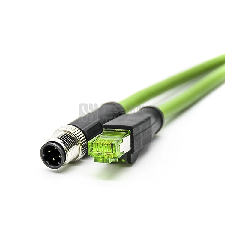 M12 Power Ethernet Cable with M12 Connector Can Bus