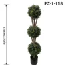 Albero topiario artificiale con sfera tripla di bosso (120 cm/3,93 piedi)