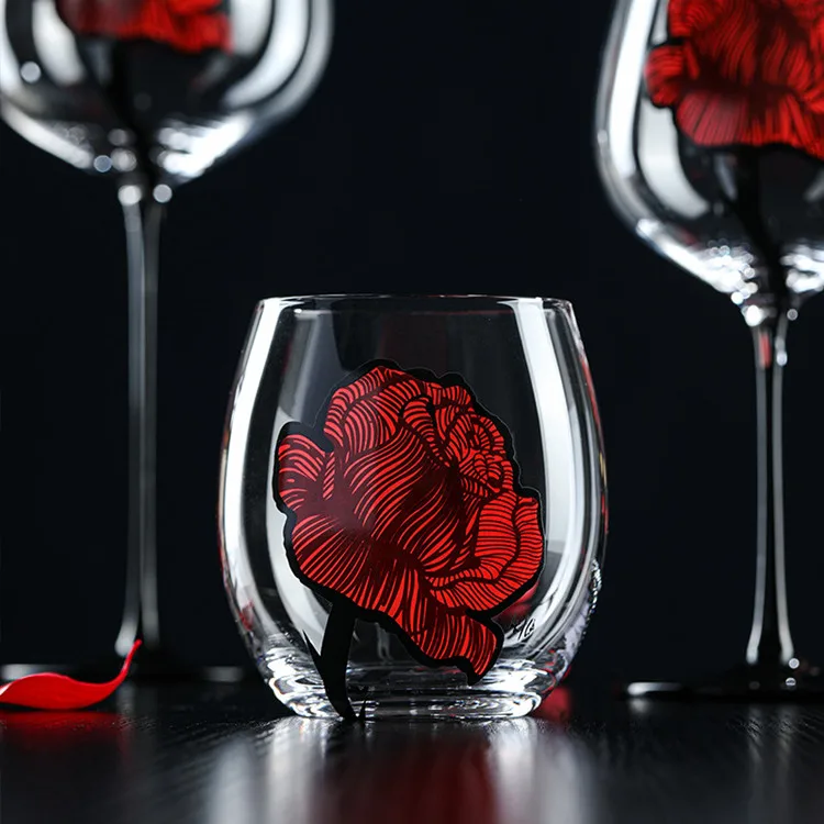 Rose Stem Cocktail Glass Clear Wine Glass Creative - Temu