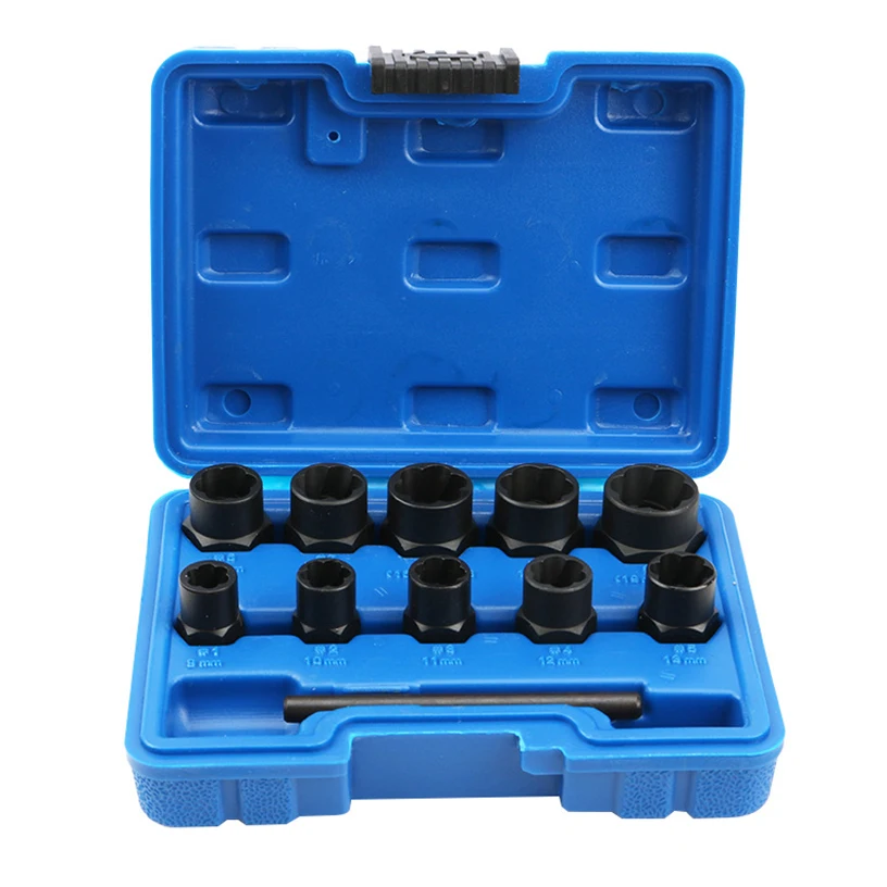 11 Pieces Bolt Extractor Tool Set Nut Extractor Socket Impact Bolt Nut