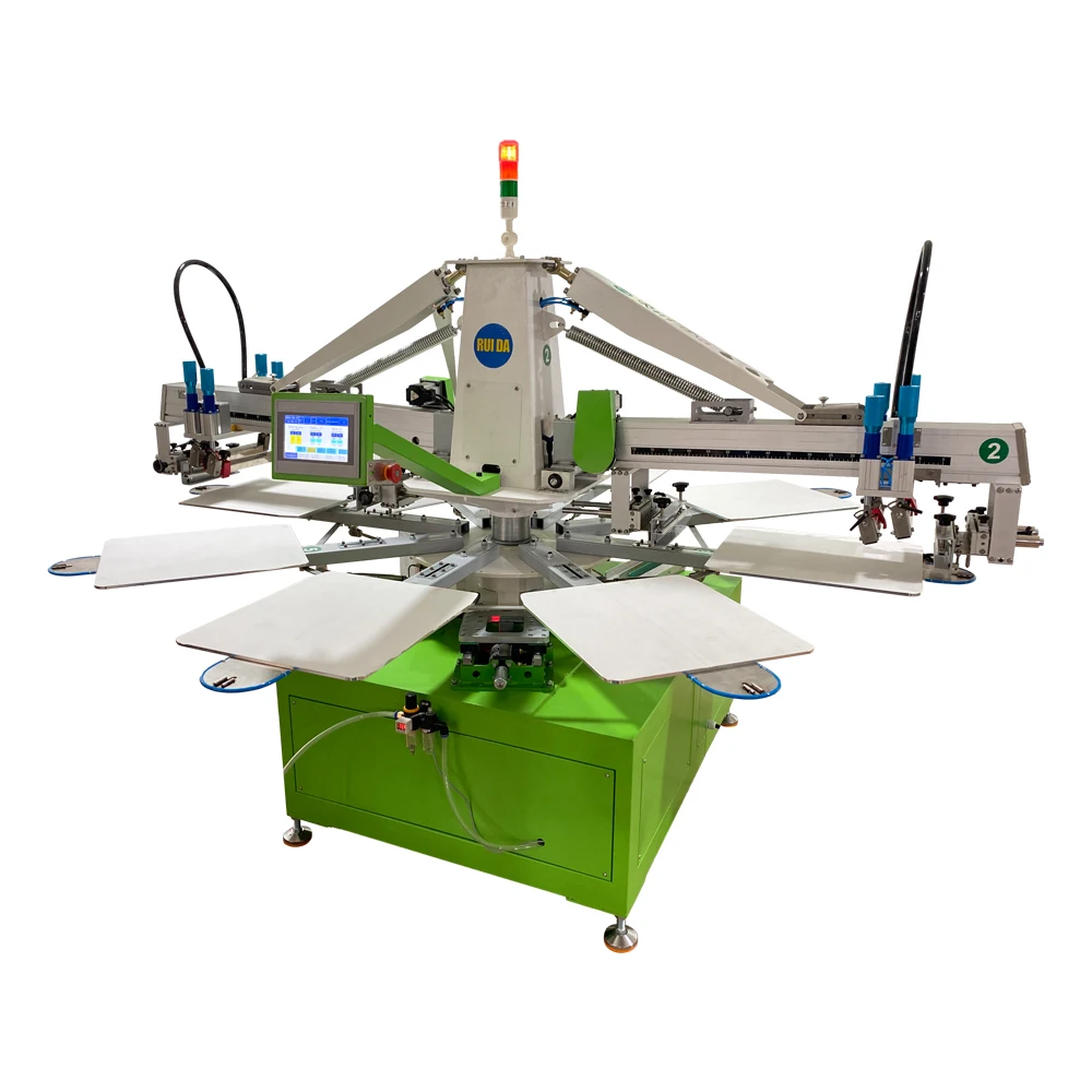 Double Color 8 Station Automatic Screen Printing Machine For Tshirt