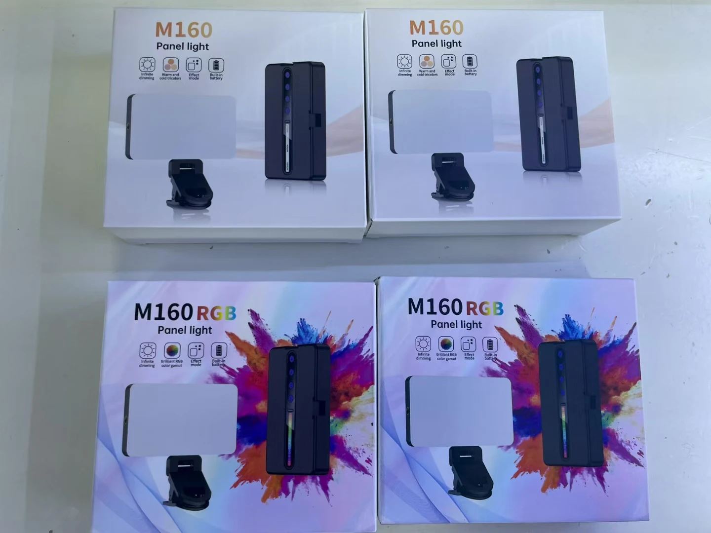 M160 M160RGB Fill Light RGB Panel Mobile Phone Clip Colorful LED Lamp Mobile Phone Fill Light with Battery