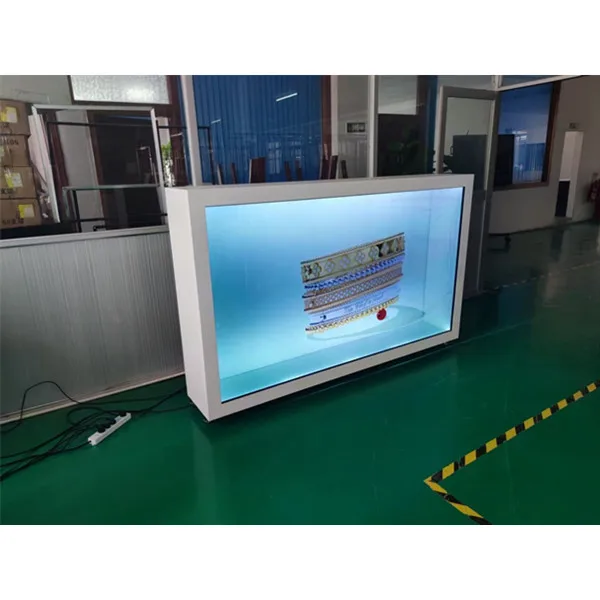 32 43 55 65inch High Resolution Transparent LCD Panel Touch Screen Showcase Box for Advertising