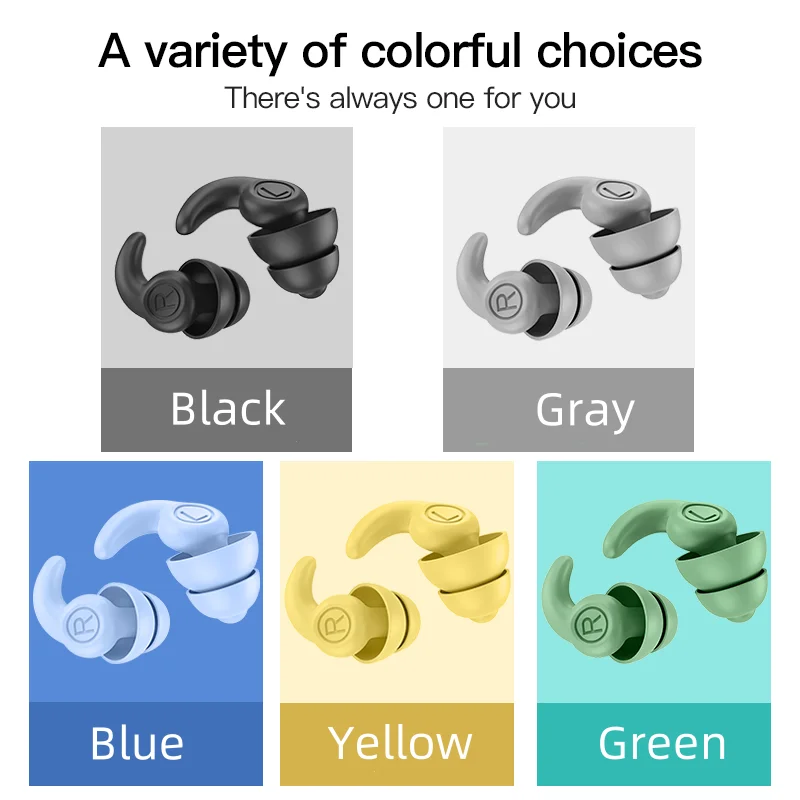 ANT5PPE 2pcs Soundproof Soft 3D Shape Swimming Ear Plugs Reusable Silicone Earplugs for Sleeping Noise Cancelling