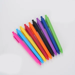 Factory Popular Customized Logo Printing Rubber Body Gel Pens Smooth Writing Fine Point Retractable Ink Pen