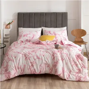 Custom 100% Cotton Selling 4pcs Marble Stone Pattern Printing Duvet Cover Set Luxury Queen Size Bedding Set