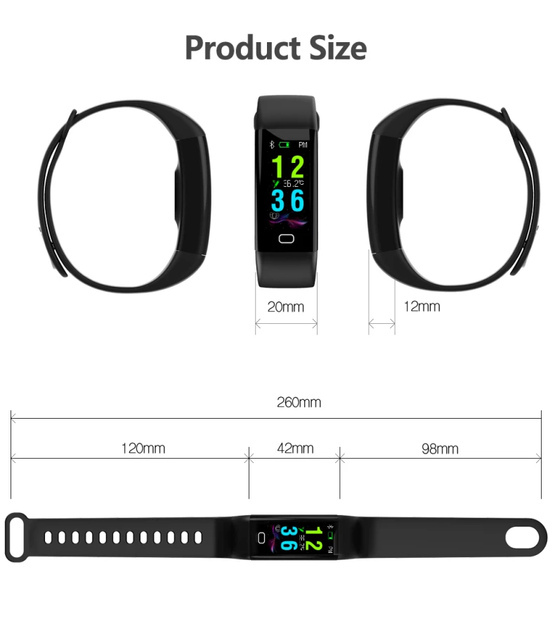 OEM Fitness Tracker Smart Bracelet Heart Rate Monitor Watch F77 IP68 Waterproof Temperature Monitoring Watch Smart Bracelet (20).jpg