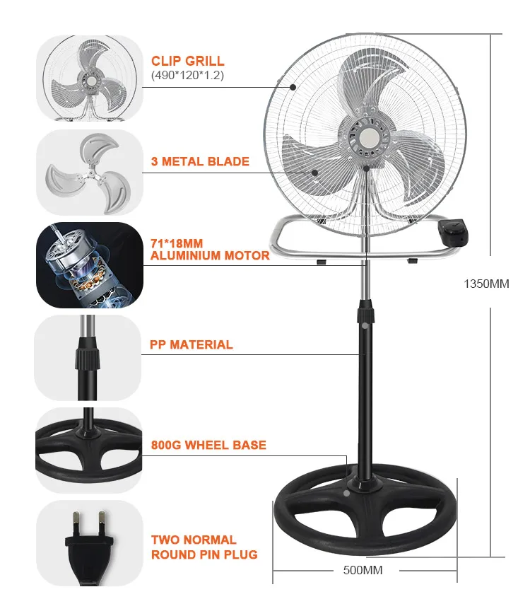 Hot Sale 18inch 3in1 Industrial Fan With Cheapest Price Electrical