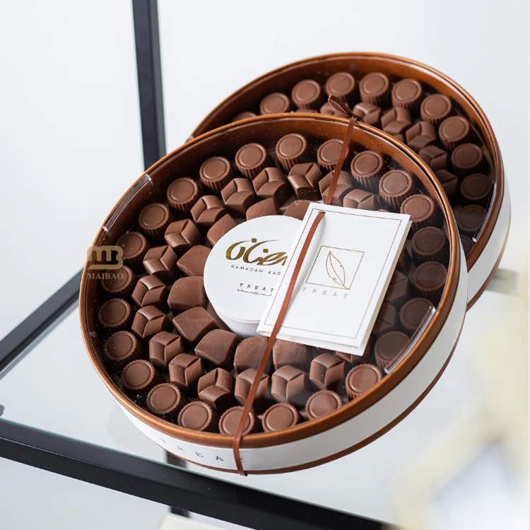 Custom Handmade Paper Cardboard Empty Chocolate Box Gold Eid Ramadan Dubai Bar Gift Packaging for Candy With Divider Inserts