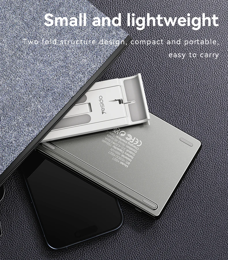 Yesido BT5.0 65 Bass Buttons Magnetic Ultra Long Battery Life BT Folding Small Keyboard