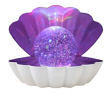Customize Kids Bedroom Gift LED RGB Color Glitter Ball Change Shell Lamp with BT Speaker Function Night Light