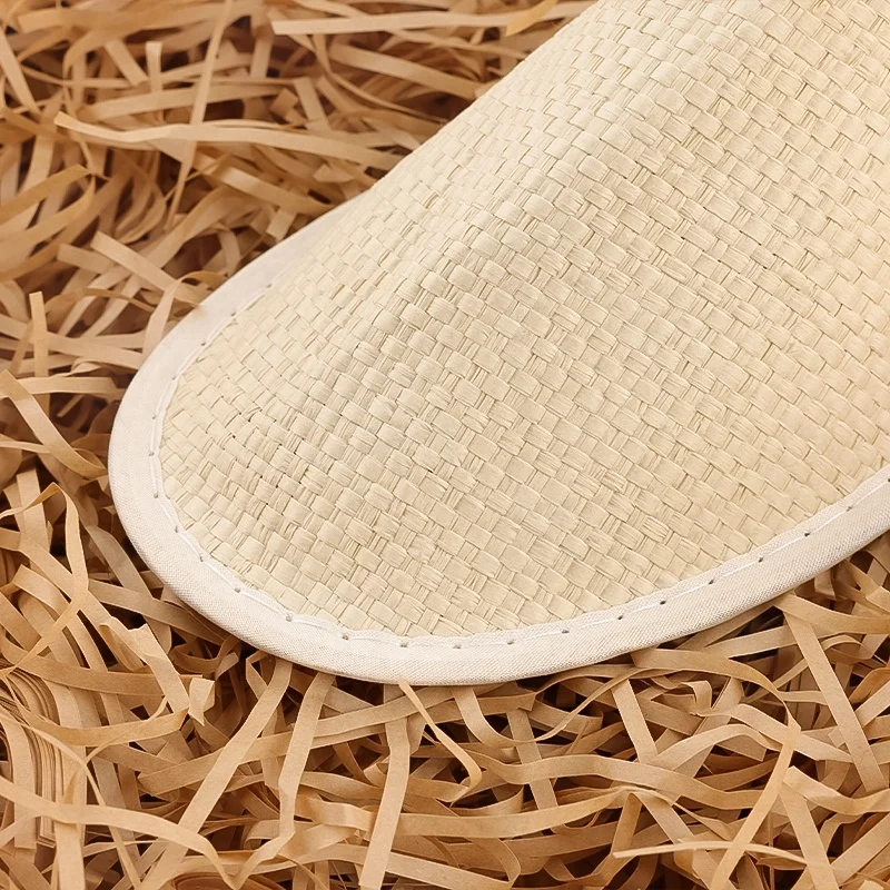 Eco Friendly Biodegradable 100% Woven Paper Custom Luxury Disposable Spa Hotel Slippers for Guests