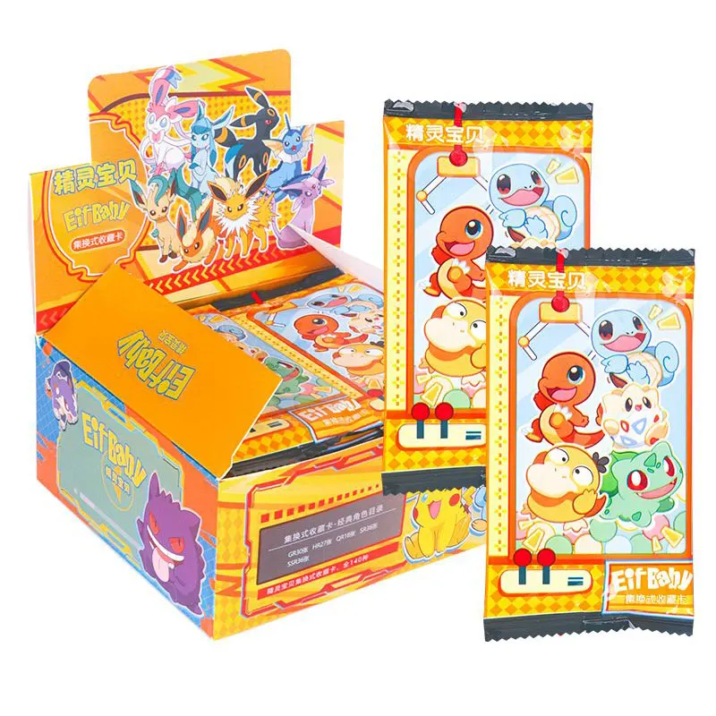 Eif Kids for Pokemon Trading Card Booster for Set Random Pack of Eevee Collectible Anime Game Card Paper Material Gift Toy