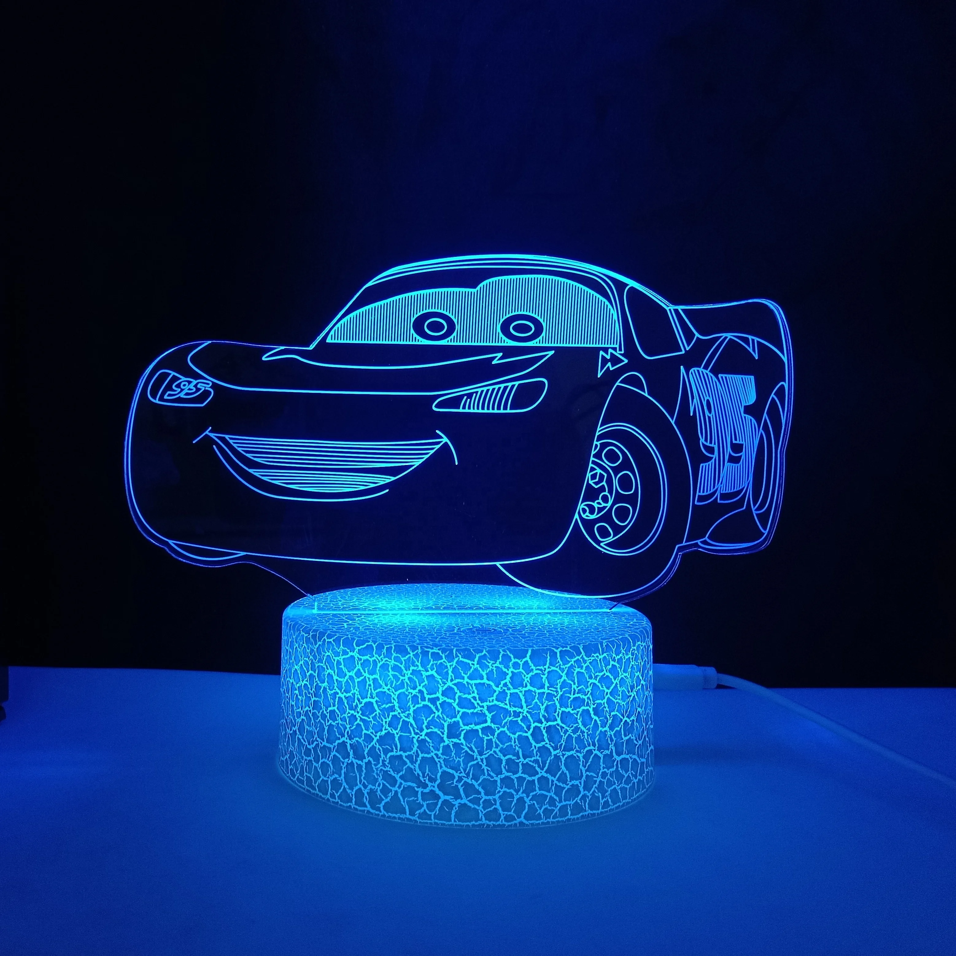 Lampe LED 3D Personnalisée Cars de Disney