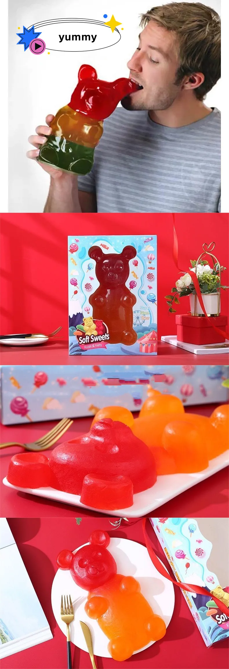 Gummy Bear Gift Box Children's Giant Gummy Unicorn Gift Box For Spring