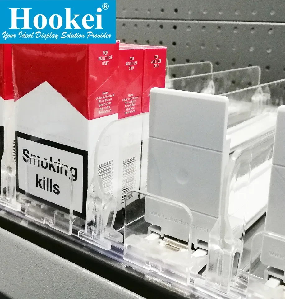 Gravity Roller Shelf Fridge Spring Loaded Retail Displays Product Divider Bottle Shelf Pusher for Vending Machine