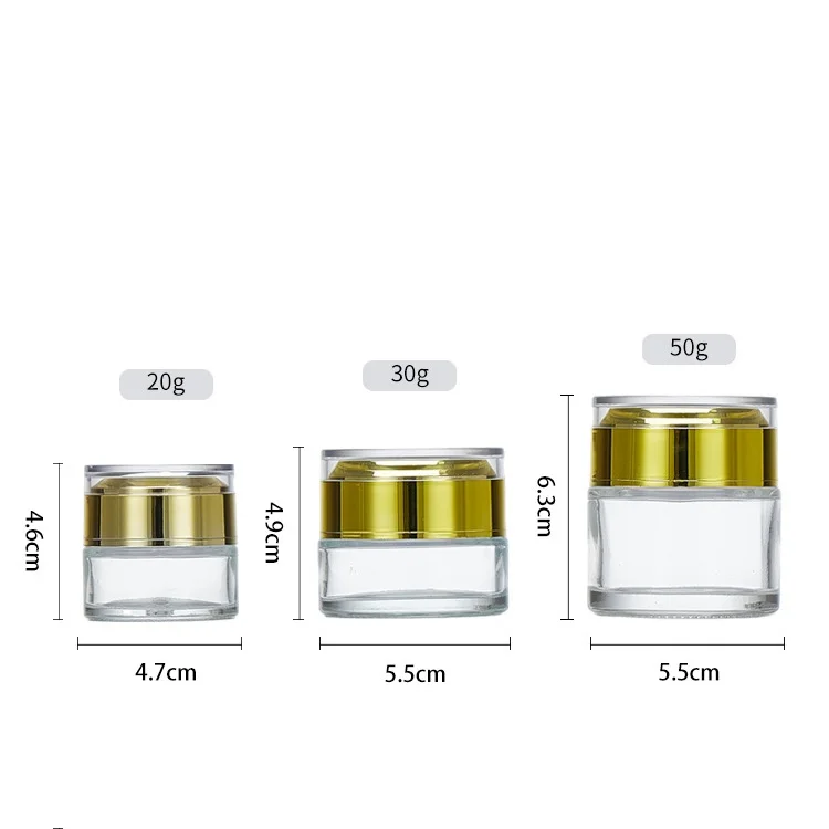 Round Skincare Cream 20g 30g 50g Face Cream Container Clear Cosmetic
