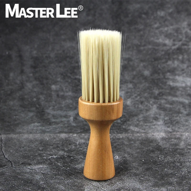 Masterlee custom logo Hair Barber Hairdressing nylon Neck Duster Brushes Wood Handle for cleaning ha