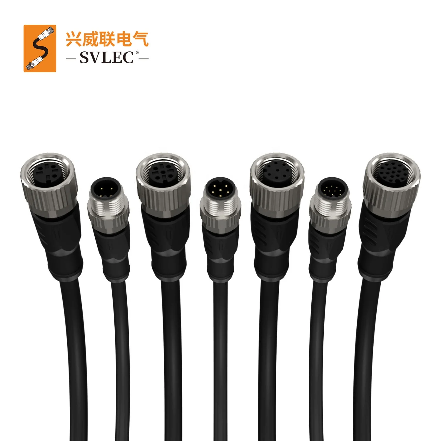 SVLEC M5 M8 M12 M16 M23 Connector Male Female 2 3 4 5 6 7 8 9 10 12 13 14 15 16 17 18 19 Pin Wire Adapters Connector