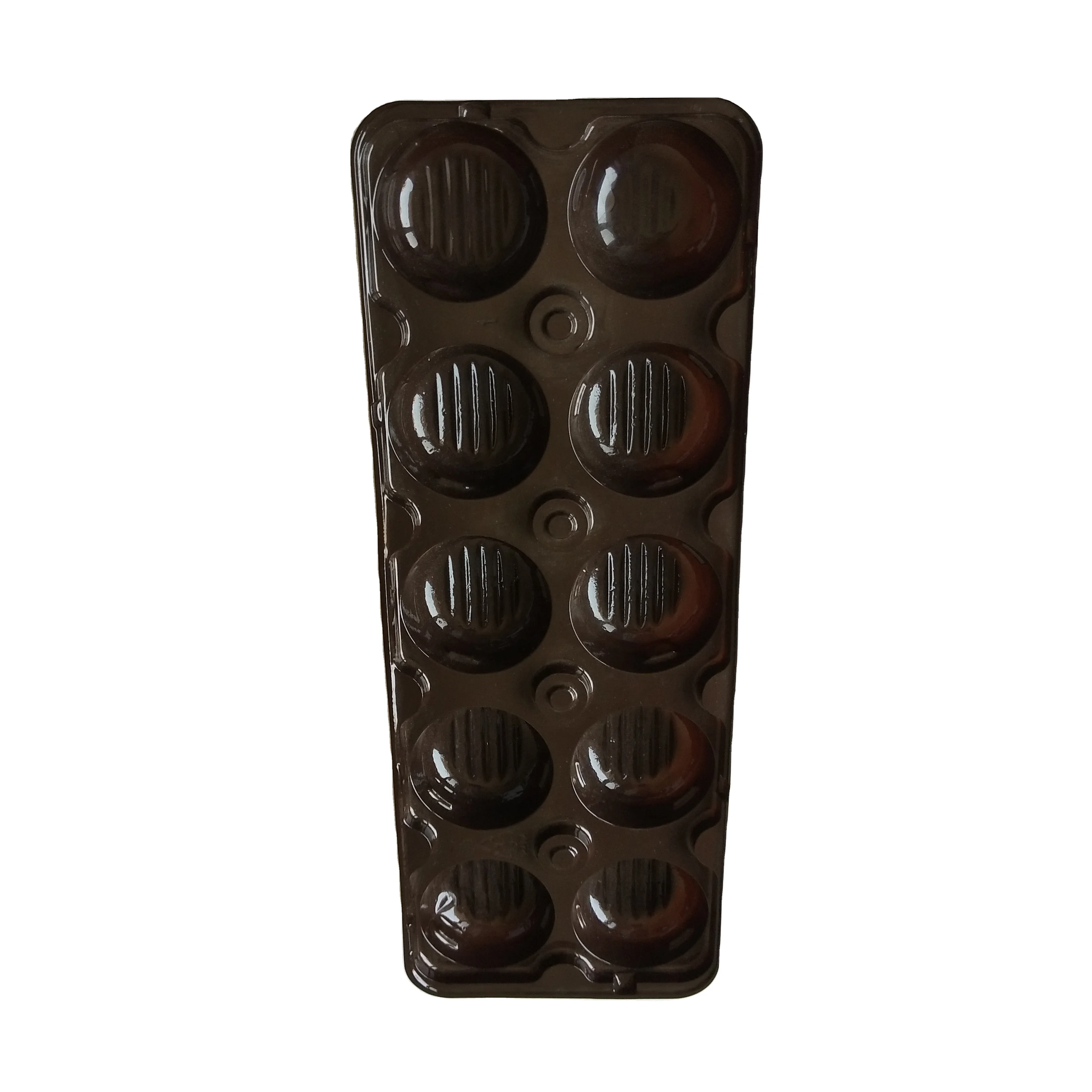 Plastic Customized Packaging Disposable 10 Cavities Plastic Blister Chocolate Trays