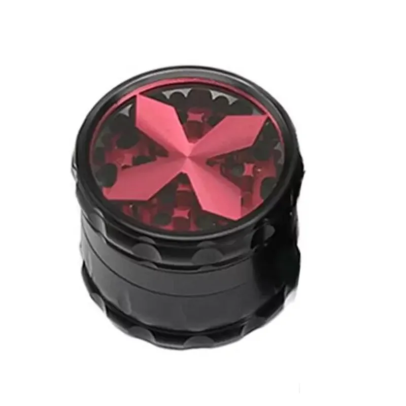 Wholesale 4 Parts Zinc Alloy Grinder Dry Herb Smoke Vaporizer Tobacco Pipe Mixed Color Smoking Grinder