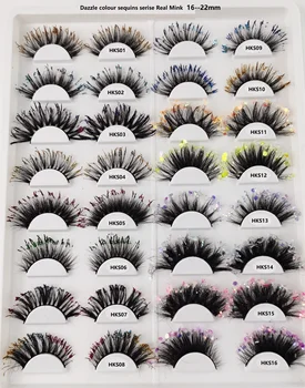Best Selling lashes mink 14-22MM Colors lashes colored eyelash strips Pink Yellow Blue 25mm 3d mink lashes colorful eyelashes