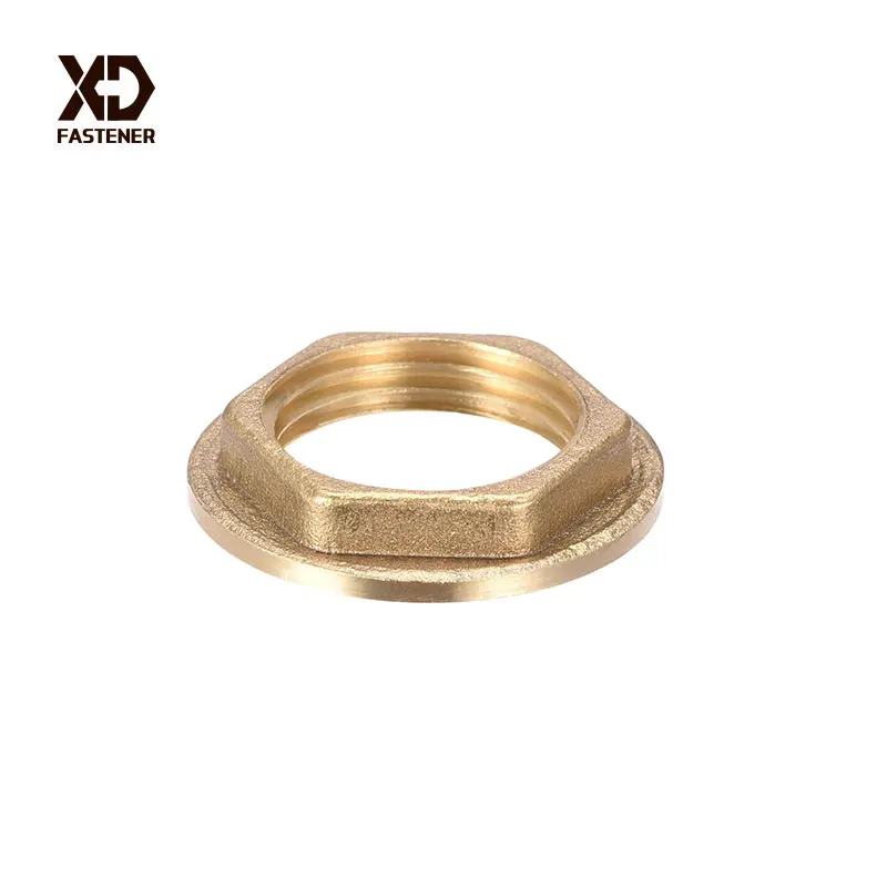 G1/2 Lock Nut with Flange Hex Brass Female Locknut for Plumbing