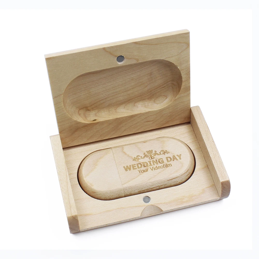 Pan Wooden Box Includes Usb Flash Drive and Photos for Wedding Wooden Gift Box with Custom logo