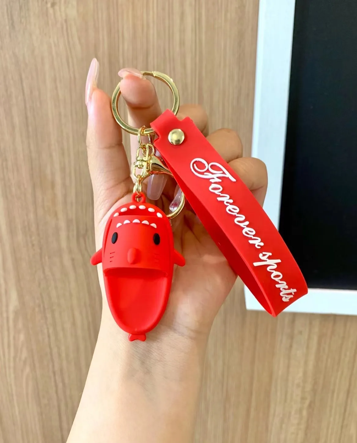 Wholesale Personalized Fashion Shark Slippers Keychain