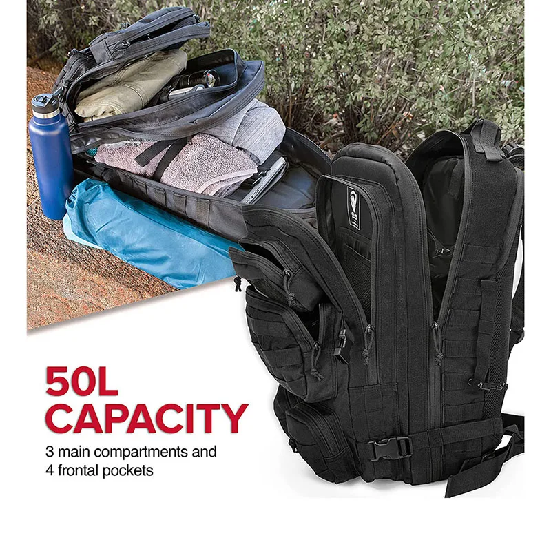 Custom Large Capacity Tactical Backpack Waterproof Assault Pack Rucksack High Quality Tactical Camping Backpack