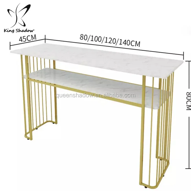 Mesa de manicura en color blanco con patas doradas por 479 euros