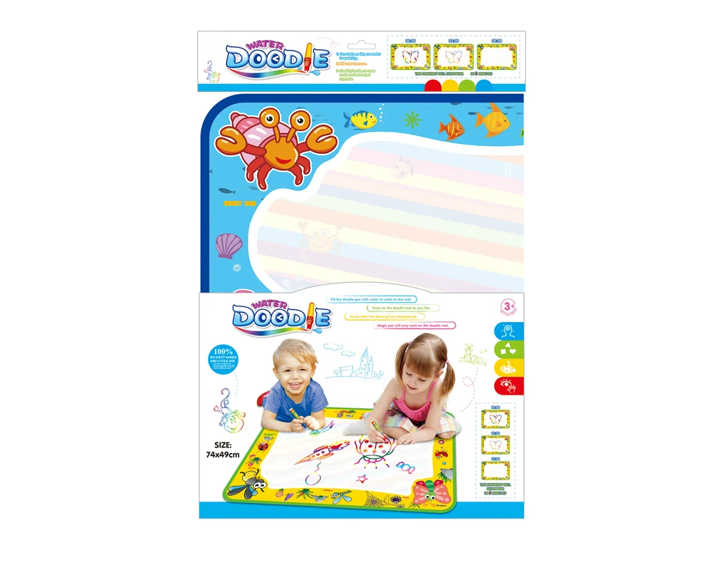 Обучающие игрушки, Лучшие водные Волшебные коврики для рисования водой, без беспорядка для малышей с ручкой и руководством