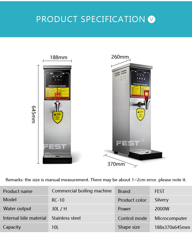 Commercial 10L Boiling Water Machine Micro Computer Water