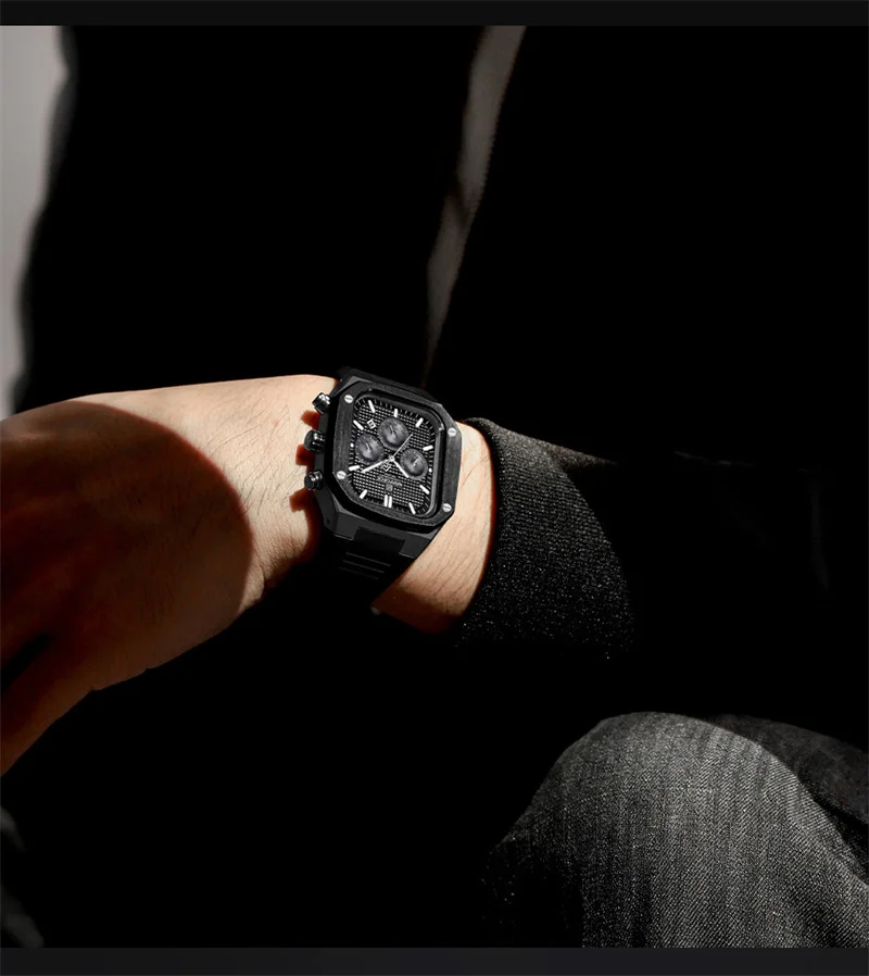 NAVIFORCE 8037 BBB Luxury Mens Wristwatch with Small Three