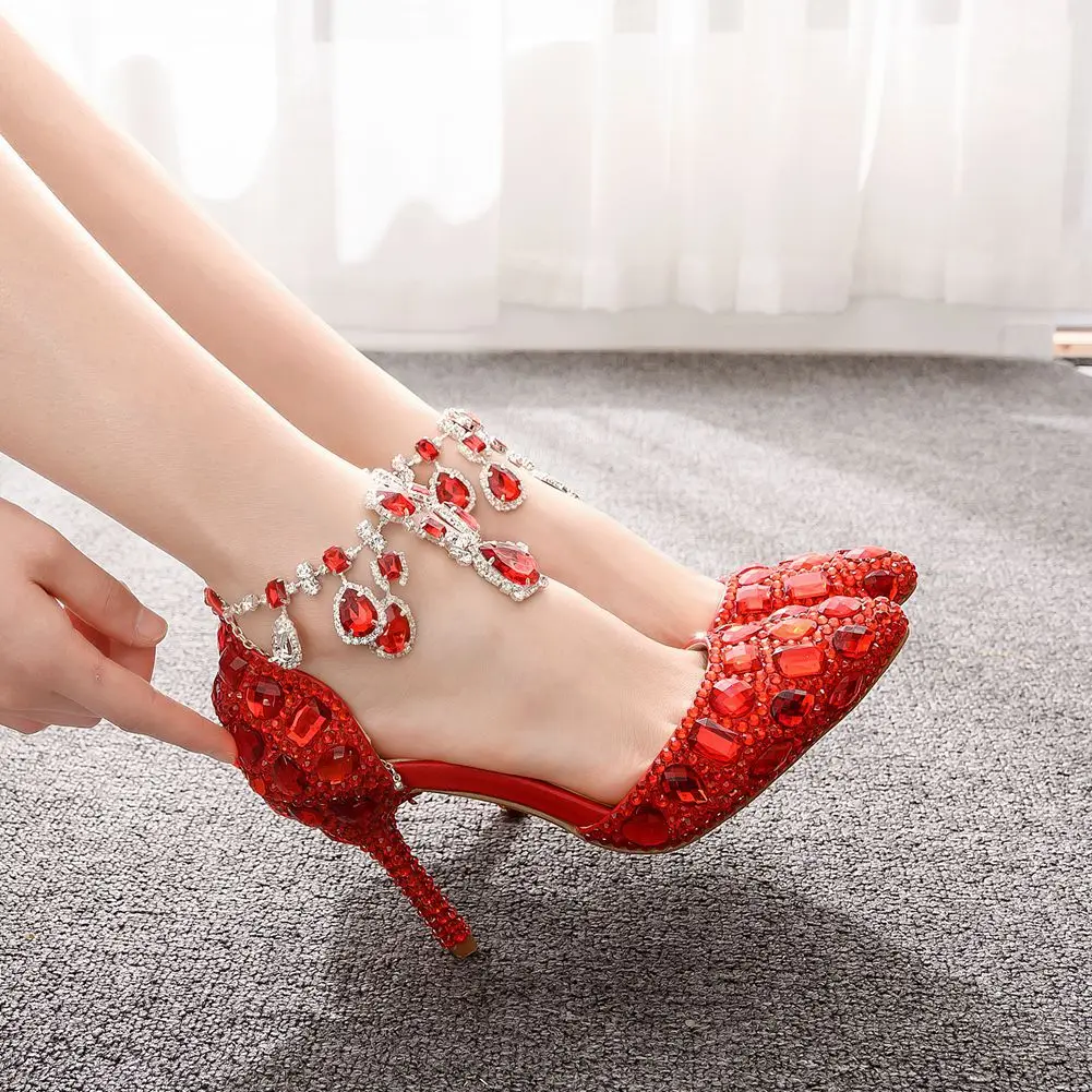 Rhinestone Luxury Red Heels New Candy Color Luxury Rhinestone