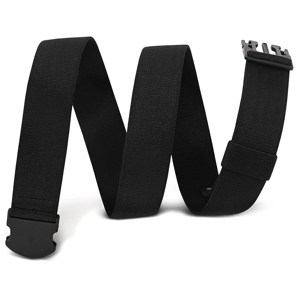 Men Sports Elastic Stretch Belt Unisex Adventure Web Belt Women Men with Non-Metal Buckle Adjustable Tactical Belt