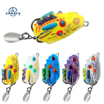 Cheery 3.5cm/4.4g PVC Soft Frog Fishing Lure Mini Double Hooks Bottom Fishing Trout Lake Printed Artificial Bait – Soft Lure – view 2