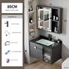 Lavabo a Scomparsa 80x48 + Set con Specchio Intelligente e Mobiletto