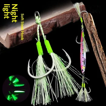 Lure Night-Glow Iron Plate Hook for Sea & Boat Fishing Slow-Rock Design with Glow-in-the-Dark Binding Wire – Hooks – view 2