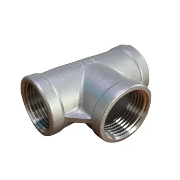 Widely used Female thread tee pipe fitting BS/NPT thread banded gi equal tee Black malleable iron fitting equal tee