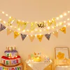 Décor Or Connecté + Pompon H + Petite Motif Floral + 2 Lumières LED