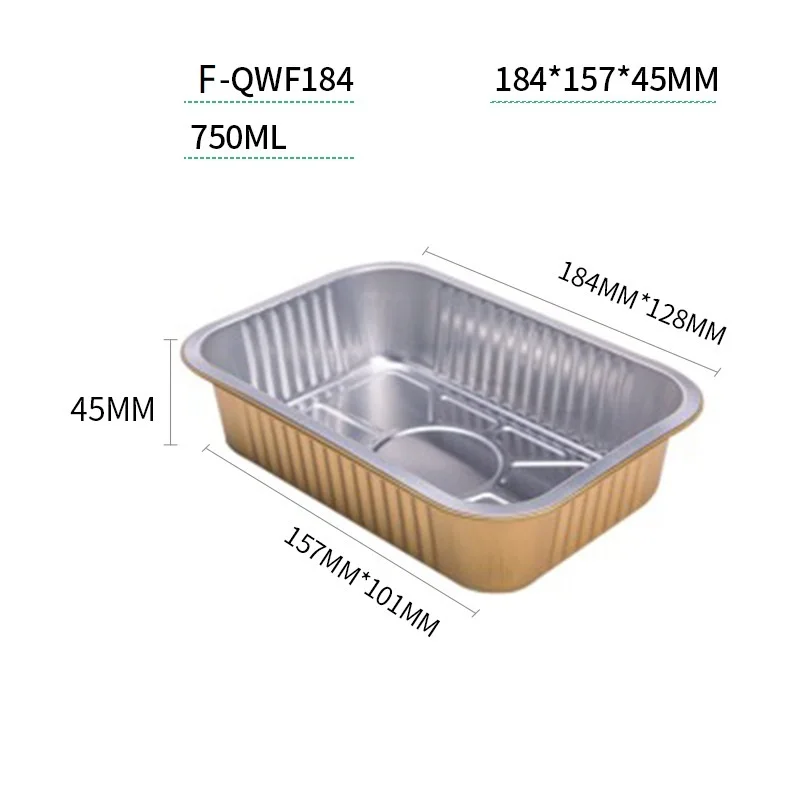 Disposable Food Baking box BBQ aluminum foil box tinfoil BBQ fish takeaway barbecue rectangular box details