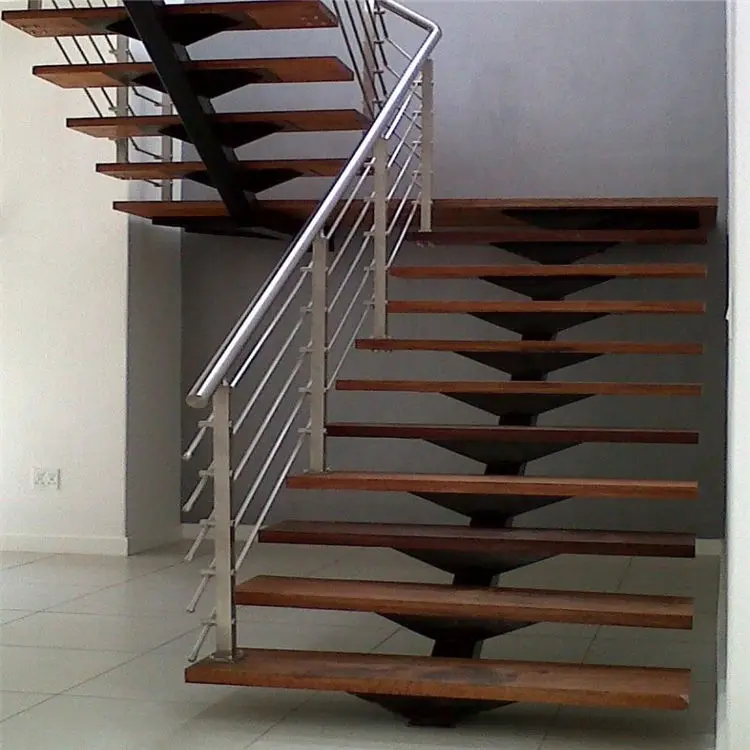 Modern customized design of invisible floating staircase with customized sizes Wooden stairs from Foshan factory manufacture