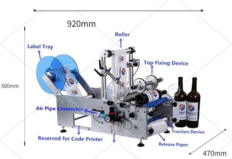 Fk603 Semiautomatic Manual Glass Round Bottle Small Tube Bottle Label